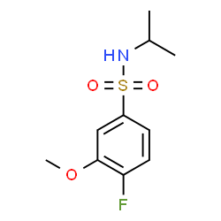 ChemSpider 2D Image | 4-Fluoro-N-isopropyl-3-methoxybenzenesulfonamide | C10H14FNO3S