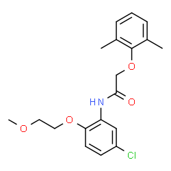 ChemSpider 2D Image | N-[5-Chloro-2-(2-methoxyethoxy)phenyl]-2-(2,6-dimethylphenoxy)acetamide | C19H22ClNO4