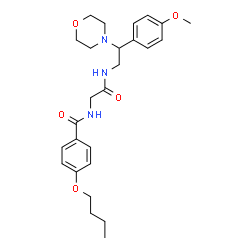 ChemSpider 2D Image | 4-Butoxy-N-(2-{[2-(4-methoxyphenyl)-2-(4-morpholinyl)ethyl]amino}-2-oxoethyl)benzamide | C26H35N3O5