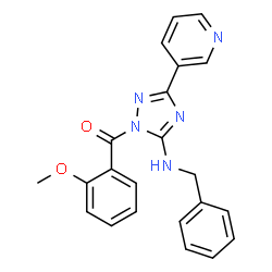 ChemSpider 2D Image | [5-(Benzylamino)-3-(3-pyridinyl)-1H-1,2,4-triazol-1-yl](2-methoxyphenyl)methanone | C22H19N5O2