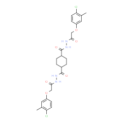 ChemSpider 2D Image | N'~1~,N'~4~-Bis[(4-chloro-3-methylphenoxy)acetyl]-1,4-cyclohexanedicarbohydrazide | C26H30Cl2N4O6