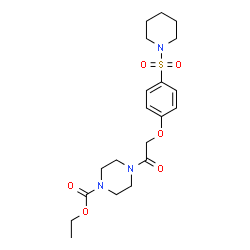 ChemSpider 2D Image | Ethyl 4-{[4-(1-piperidinylsulfonyl)phenoxy]acetyl}-1-piperazinecarboxylate | C20H29N3O6S