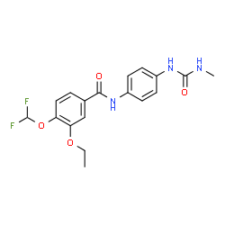 ChemSpider 2D Image | 4-(Difluoromethoxy)-3-ethoxy-N-{4-[(methylcarbamoyl)amino]phenyl}benzamide | C18H19F2N3O4