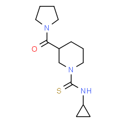 ChemSpider 2D Image | N-Cyclopropyl-3-(1-pyrrolidinylcarbonyl)-1-piperidinecarbothioamide | C14H23N3OS