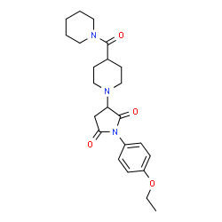 ChemSpider 2D Image | 1-(4-Ethoxyphenyl)-3-[4-(1-piperidinylcarbonyl)-1-piperidinyl]-2,5-pyrrolidinedione | C23H31N3O4