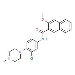 ChemSpider 2D Image | N-[3-Chloro-4-(4-methyl-1-piperazinyl)phenyl]-3-methoxy-2-naphthamide | C23H24ClN3O2