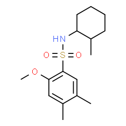 ChemSpider 2D Image | 2-Methoxy-4,5-dimethyl-N-(2-methylcyclohexyl)benzenesulfonamide | C16H25NO3S