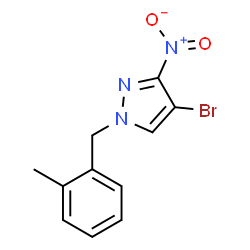 ChemSpider 2D Image | 4-Bromo-1-(2-methylbenzyl)-3-nitro-1H-pyrazole | C11H10BrN3O2