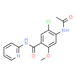 ChemSpider 2D Image | 4-Acetamido-5-chloro-2-methoxy-N-(2-pyridinyl)benzamide | C15H14ClN3O3