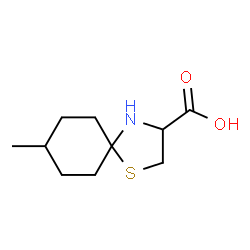 ChemSpider 2D Image | 8-Methyl-1-thia-4-azaspiro[4.5]decane-3-carboxylic acid | C10H17NO2S