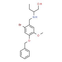 ChemSpider 2D Image | 2-{[4-(Benzyloxy)-2-bromo-5-methoxybenzyl]amino}-1-butanol | C19H24BrNO3