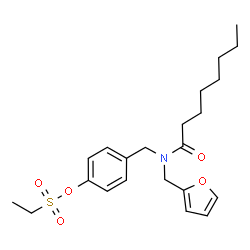 ChemSpider 2D Image | 4-{[(2-Furylmethyl)(octanoyl)amino]methyl}phenyl ethanesulfonate | C22H31NO5S