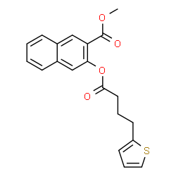 ChemSpider 2D Image | Methyl 3-{[4-(2-thienyl)butanoyl]oxy}-2-naphthoate | C20H18O4S