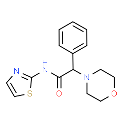 ChemSpider 2D Image | 2-(4-Morpholinyl)-2-phenyl-N-(1,3-thiazol-2-yl)acetamide | C15H17N3O2S
