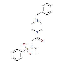 ChemSpider 2D Image | N-[2-(4-Benzyl-1-piperazinyl)-2-oxoethyl]-N-ethylbenzenesulfonamide | C21H27N3O3S