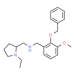 ChemSpider 2D Image | (2-Benzyloxy-3-methoxy-benzyl)-(1-ethyl-pyrrolidin-2-ylmethyl)-amine | C22H30N2O2