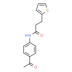 ChemSpider 2D Image | N-(4-Acetylphenyl)-3-(2-thienyl)propanamide | C15H15NO2S