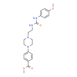 ChemSpider 2D Image | Methyl 4-[4-(2-{[(4-methoxyphenyl)carbamoyl]amino}ethyl)-1-piperazinyl]benzoate | C22H28N4O4