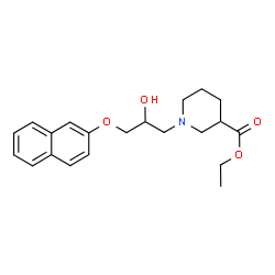 ChemSpider 2D Image | Ethyl 1-[2-hydroxy-3-(2-naphthyloxy)propyl]-3-piperidinecarboxylate | C21H27NO4