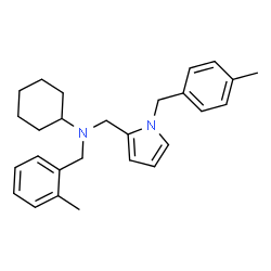 ChemSpider 2D Image | N-(2-Methylbenzyl)-N-{[1-(4-methylbenzyl)-1H-pyrrol-2-yl]methyl}cyclohexanamine | C27H34N2