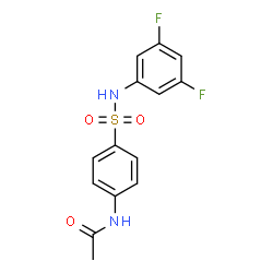 ChemSpider 2D Image | N-{4-[(3,5-Difluorophenyl)sulfamoyl]phenyl}acetamide | C14H12F2N2O3S