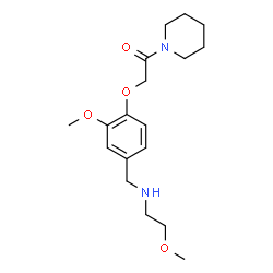 ChemSpider 2D Image | 2-(2-Methoxy-4-{[(2-methoxyethyl)amino]methyl}phenoxy)-1-(1-piperidinyl)ethanone | C18H28N2O4
