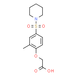 ChemSpider 2D Image | [2-Methyl-4-(1-piperidinylsulfonyl)phenoxy]acetic acid | C14H19NO5S