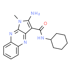 ChemSpider 2D Image | 2-Amino-N-cyclohexyl-1-methyl-1H-pyrrolo[2,3-b]quinoxaline-3-carboxamide | C18H21N5O