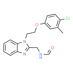 ChemSpider 2D Image | N-({1-[2-(4-Chloro-3-methylphenoxy)ethyl]-1H-benzimidazol-2-yl}methyl)formamide | C18H18ClN3O2