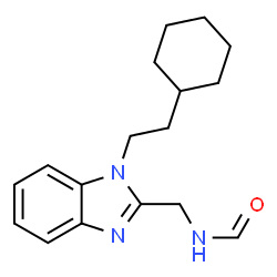ChemSpider 2D Image | N-{[1-(2-Cyclohexylethyl)-1H-benzimidazol-2-yl]methyl}formamide | C17H23N3O