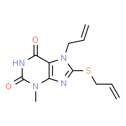 ChemSpider 2D Image | 7-Allyl-8-allylsulfanyl-3-methyl-3,7-dihydro-purine-2,6-dione | C12H14N4O2S