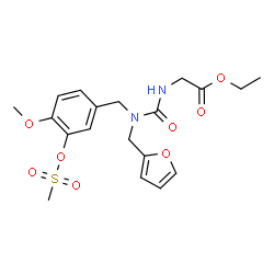 ChemSpider 2D Image | Ethyl N-[(2-furylmethyl){4-methoxy-3-[(methylsulfonyl)oxy]benzyl}carbamoyl]glycinate | C19H24N2O8S