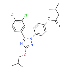 ChemSpider 2D Image | N-{4-[5-(3,4-Dichlorophenyl)-3-isobutoxy-1H-1,2,4-triazol-1-yl]phenyl}-3-methylbutanamide | C23H26Cl2N4O2