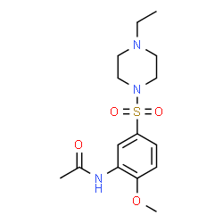 ChemSpider 2D Image | N-{5-[(4-Ethyl-1-piperazinyl)sulfonyl]-2-methoxyphenyl}acetamide | C15H23N3O4S