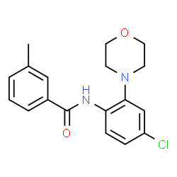 ChemSpider 2D Image | N-[4-Chloro-2-(4-morpholinyl)phenyl]-3-methylbenzamide | C18H19ClN2O2