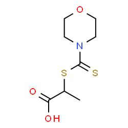ChemSpider 2D Image | 2-[(Morpholin-4-ylcarbothioyl)sulfanyl]propanoic acid | C8H13NO3S2