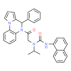 ChemSpider 2D Image | 1-Isopropyl-3-(1-naphthyl)-1-[2-oxo-2-(4-phenylpyrrolo[1,2-a]quinoxalin-5(4H)-yl)ethyl]urea | C33H30N4O2