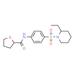 ChemSpider 2D Image | N-{4-[(2-Ethyl-1-piperidinyl)sulfonyl]phenyl}tetrahydro-2-furancarboxamide | C18H26N2O4S
