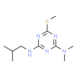 ChemSpider 2D Image | N'-Isobutyl-N,N-dimethyl-6-(methylsulfanyl)-1,3,5-triazine-2,4-diamine | C10H19N5S