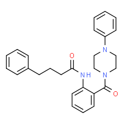 ChemSpider 2D Image | 4-Phenyl-N-{2-[(4-phenyl-1-piperazinyl)carbonyl]phenyl}butanamide | C27H29N3O2