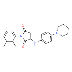 ChemSpider 2D Image | 1-(2,3-Dimethylphenyl)-3-{[4-(1-piperidinyl)phenyl]amino}-2,5-pyrrolidinedione | C23H27N3O2