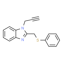 ChemSpider 2D Image | 2-Phenylsulfanylmethyl-1-prop-2-ynyl-1H-benzoimidazole | C17H14N2S