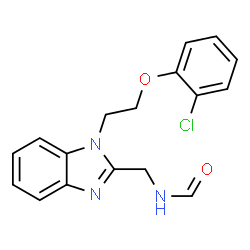ChemSpider 2D Image | N-({1-[2-(2-Chlorophenoxy)ethyl]-1H-benzimidazol-2-yl}methyl)formamide | C17H16ClN3O2