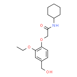 ChemSpider 2D Image | N-Cyclohexyl-2-[2-ethoxy-4-(hydroxymethyl)phenoxy]acetamide | C17H25NO4