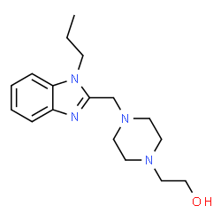 ChemSpider 2D Image | 2-{4-[(1-Propyl-1H-benzimidazol-2-yl)methyl]-1-piperazinyl}ethanol | C17H26N4O