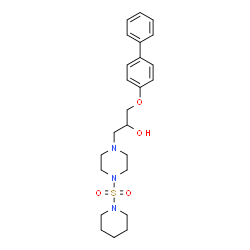 ChemSpider 2D Image | 1-(4-Biphenylyloxy)-3-[4-(1-piperidinylsulfonyl)-1-piperazinyl]-2-propanol | C24H33N3O4S