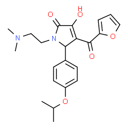 ChemSpider 2D Image | 1-[2-(Dimethylamino)ethyl]-4-(2-furoyl)-3-hydroxy-5-(4-isopropoxyphenyl)-1,5-dihydro-2H-pyrrol-2-one | C22H26N2O5
