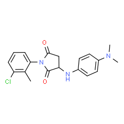 ChemSpider 2D Image | 1-(3-Chloro-2-methylphenyl)-3-{[4-(dimethylamino)phenyl]amino}-2,5-pyrrolidinedione | C19H20ClN3O2