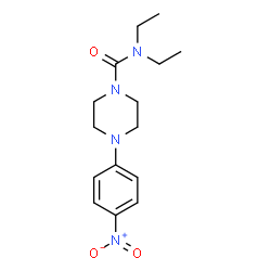 ChemSpider 2D Image | N,N-Diethyl-4-(4-nitrophenyl)-1-piperazinecarboxamide | C15H22N4O3