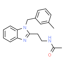 ChemSpider 2D Image | N-{2-[1-(3-Methylbenzyl)-1H-benzimidazol-2-yl]ethyl}acetamide | C19H21N3O